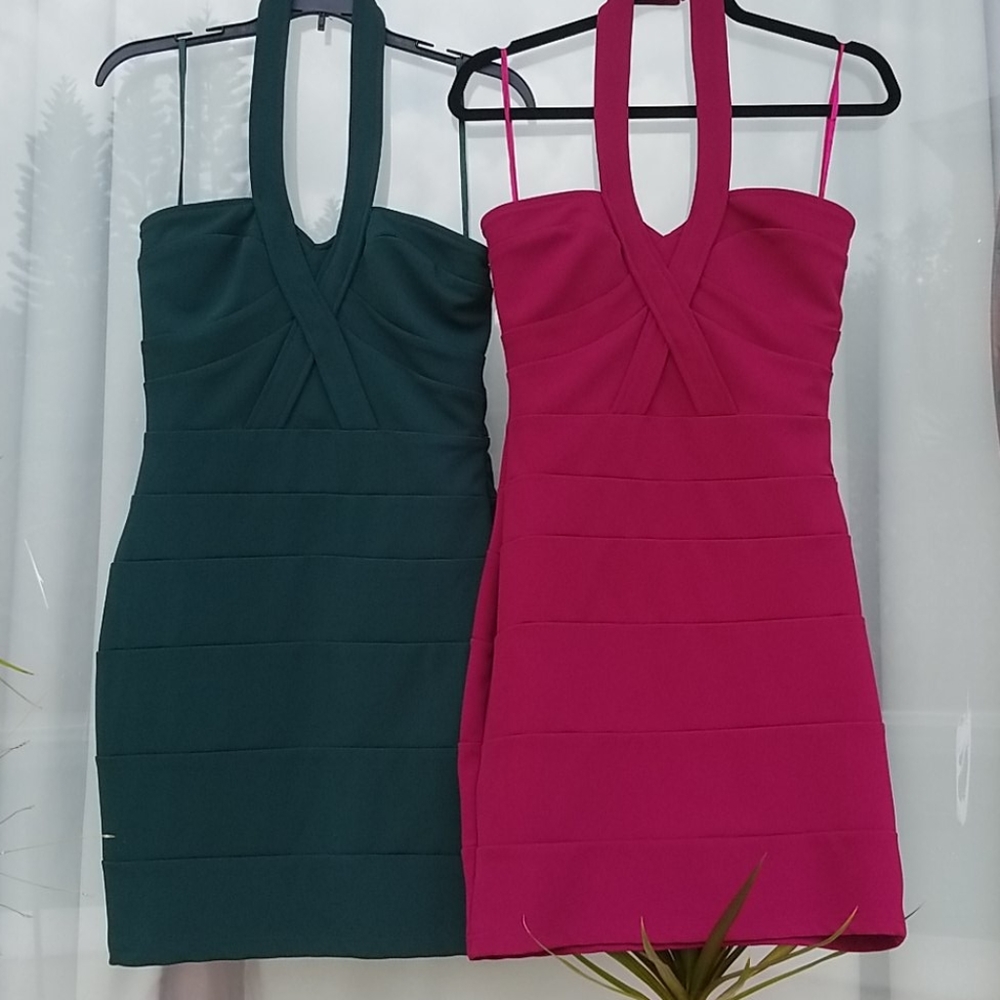 2 beautiful elegant dress  pink and green